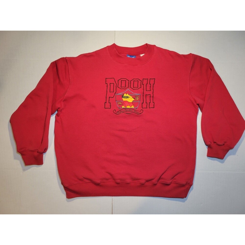 Vintage Winnie The Pooh Hunny Pluribus Unum Blitzz INTL Sweatshirt Unisex L Red‎